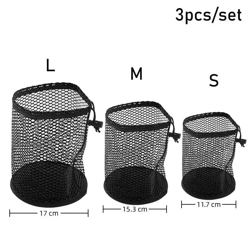 Golf Ball Bag Drawstring Pouch Can Hold 12/25/50 Balls Multipurpose Sports Mesh Net Bag Portable Golf Organizer Golf Accessories Qme 3PCS Black