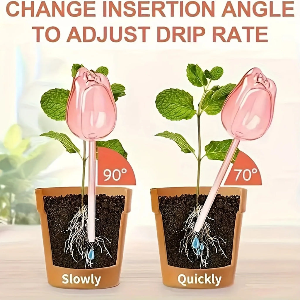 4 Pack Tulip Shaped Automatic Watering System Effortless Care For Potted Plants Indoor Outdoor Shaped Bulbs Qme