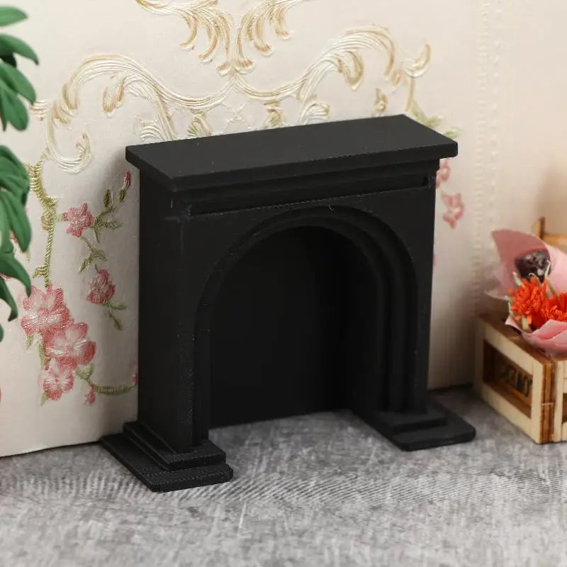 1 12 Children Pretend Play Toys Dollhouse Mini Fireplace Model Qme Black