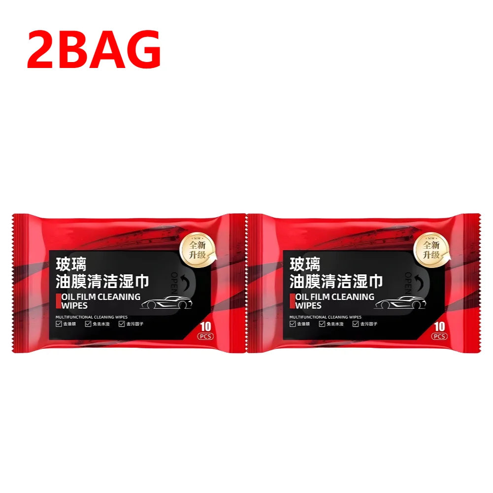 Car Oil Film Removing Wipes Anti-rain Oil Stain Cleaner Wipes Glasses Glass Anti-fog Wet Towel Front Windshield Cleaning Wipes Qme 2BAG