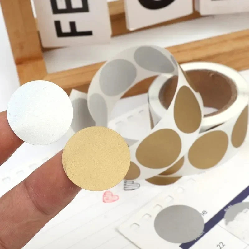 300Pcs Scratch Off Stickers Round Shape Labels Sticker Gold Silver DIY Handmade For Game Scratch Sticker Labels Party Supplies Qme