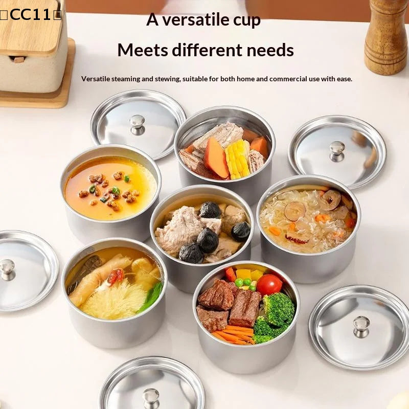 1 3 Stainless Steel Steamed Egg Bowl Ramen Rice Fruit Salad Stew Qme