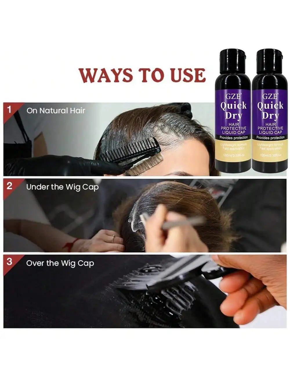GZE Hair Protective Covering Weave Glue Liquid Protective Shield Quick Weave Protector Leave in Conditioner Qme