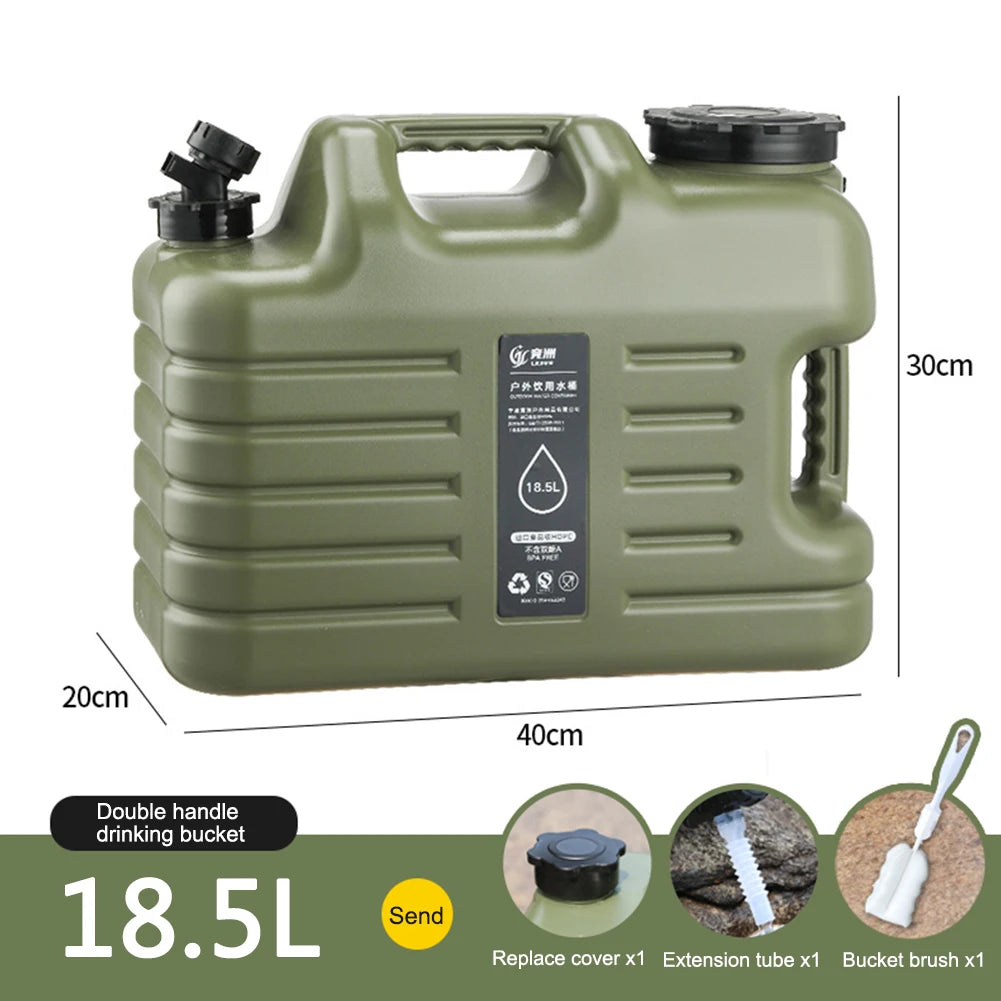 18.5L Outdoor Water Bin Large Capacity Portable Drinking Water Canister with Detachable Faucet for Camping Fishing Picnic Hiking Qme
