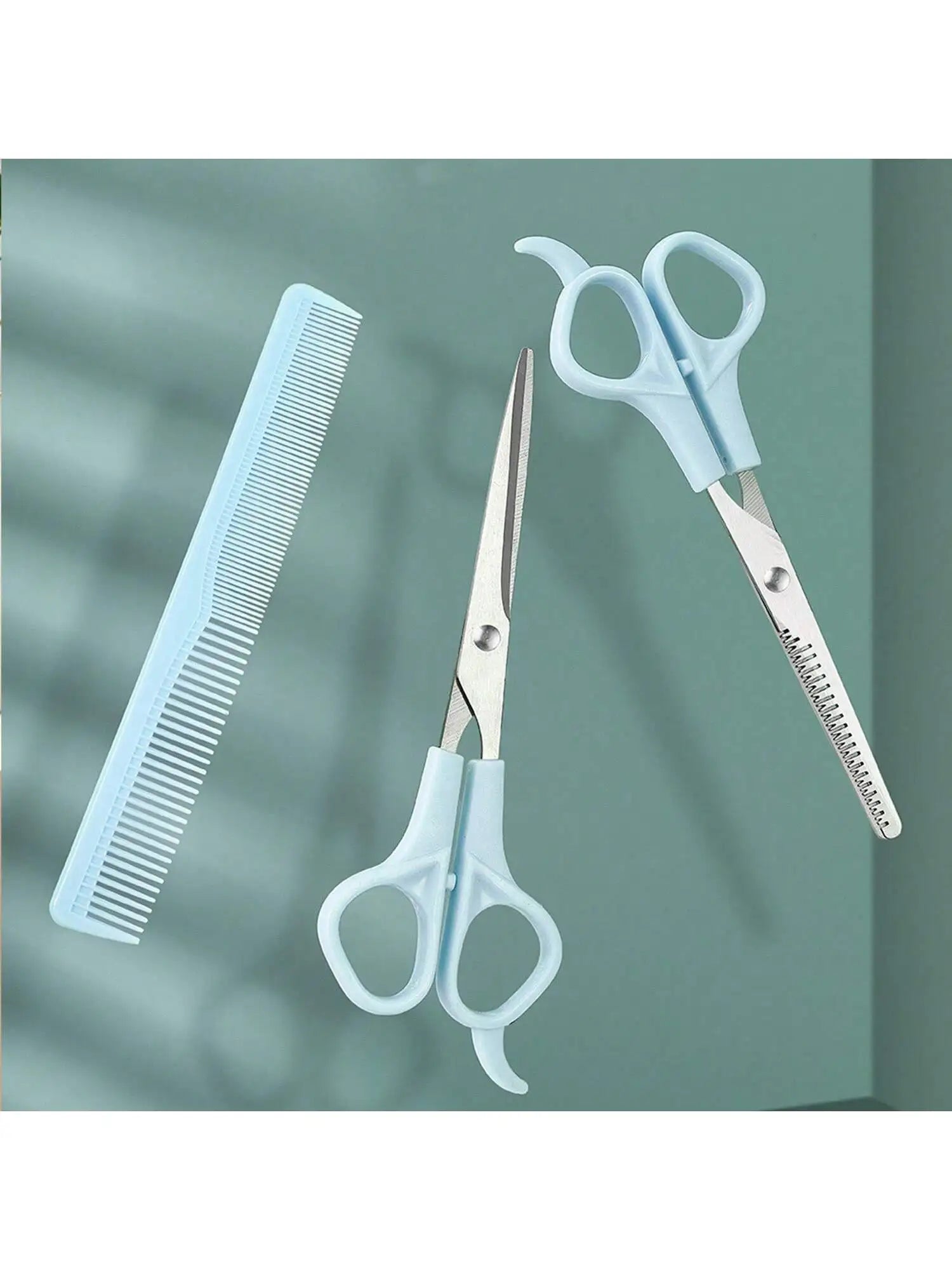 Professional Hair Clippers Thinning Teeth Flat Scissors Household Qme blue