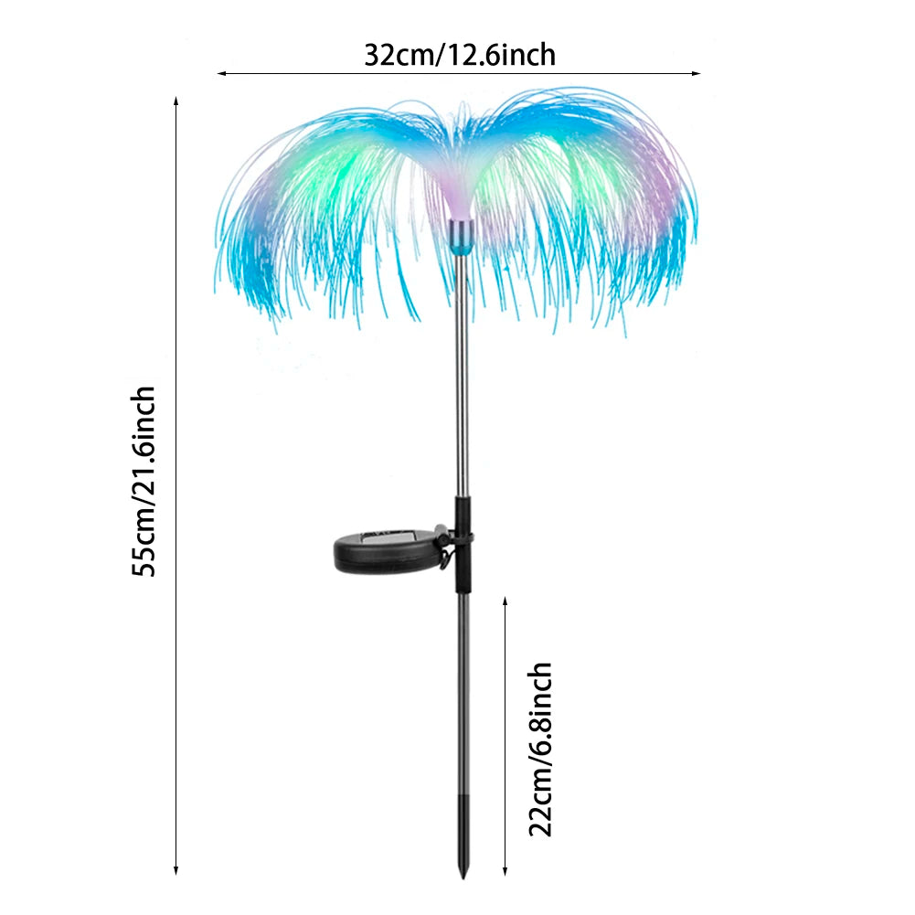 Solar Jellyfish Lights RGB Color Changing Waterproof Outdoor Ground Lamp Qme