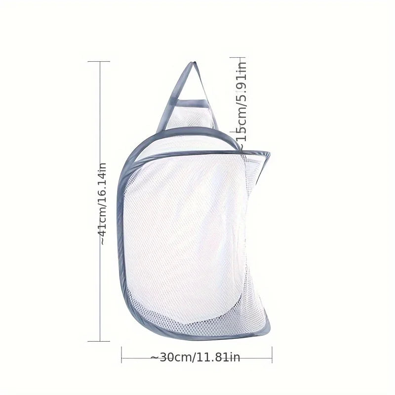 1pc Foldable Laundry Basket, Bathroom Clothes Storage Hanging Bag, Household Wall Mounted Dirty Clothes Basket, Laundry Hampers Qme