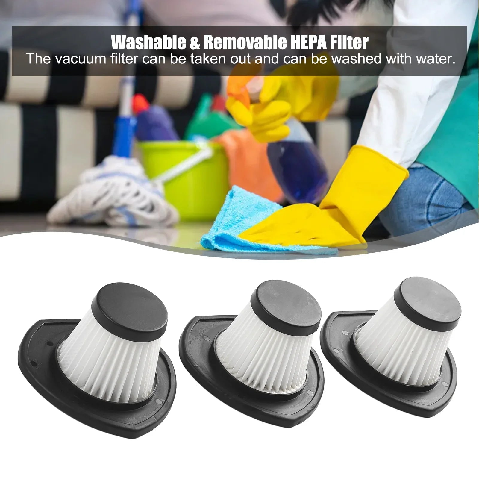 3x Vacuum Cleaner Filters For R-6053 Handheld Car Cordless Vacuum Cleaner Replacement Filter Cleaning Tools Accessory Qme Default Title