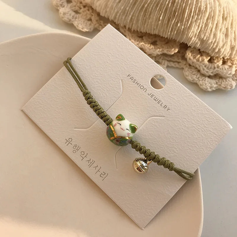b03 Cat Bracelet For Girls Colorful Beaded Bracelets Harajuku Ceramics Anime Pendant Charm Bracelets Jewelry Gifts Wholesale Qme 16