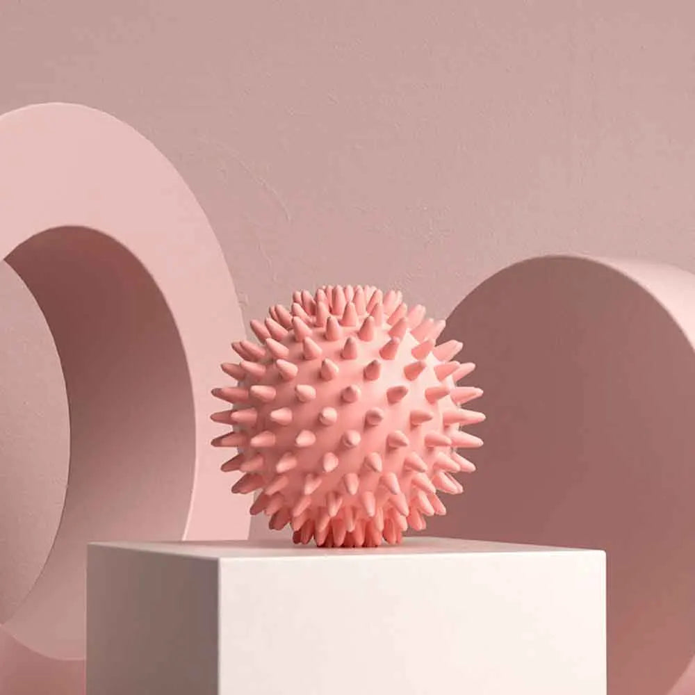 Yoga Hedgehog Massage Ball Yoga Fascia Ball Sports Fitness Muscle Relaxation Massage Stick Shoulder Neck Leg Sole Meridian Ball Qme Pink No plug
