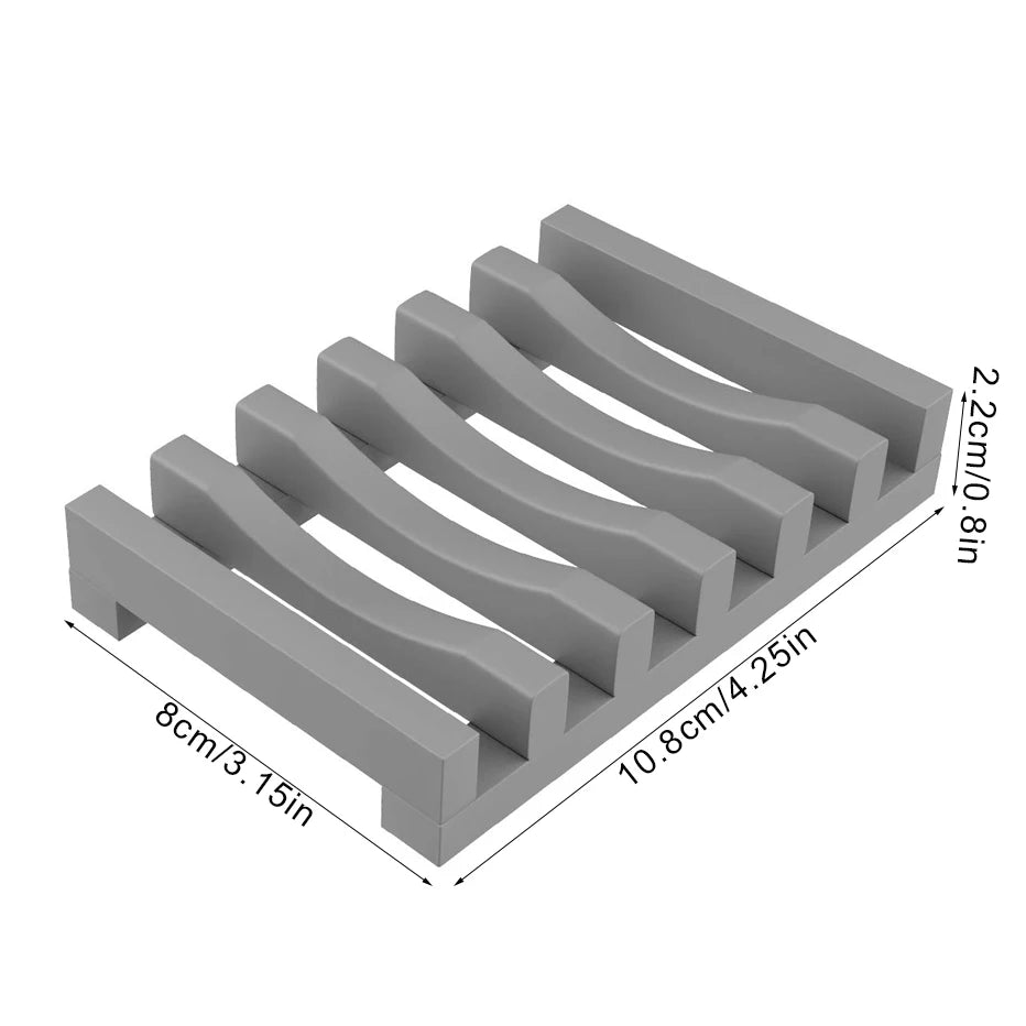 Flexible Silicone Soap Holder Hollow Design Bar Soap Dish Bathtub Kitchen Soap Saver Drainer Sponges Scrubber Display Qme