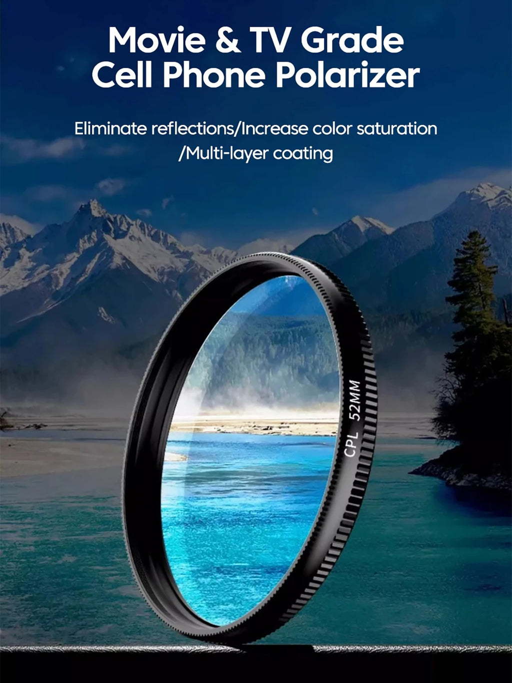 Circular Universal Polarizer Camera Lens Clip Portable CPL Filter Qme