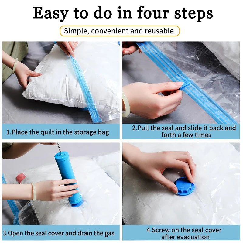 Folding Compressed Space Saving Clothes Storage Big Towel Cloth Qme