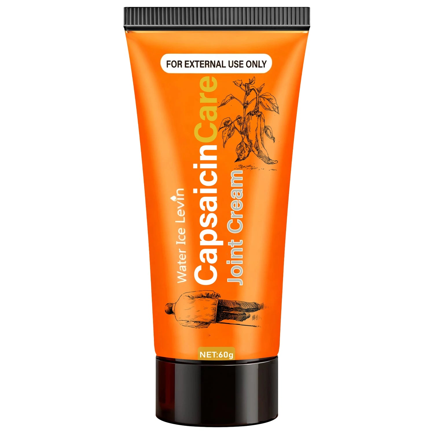 Capsaicin Care Joint Cream for Targeted Relief & Moisturizing with Glucosamine & Vitamin C. Qme black 60g