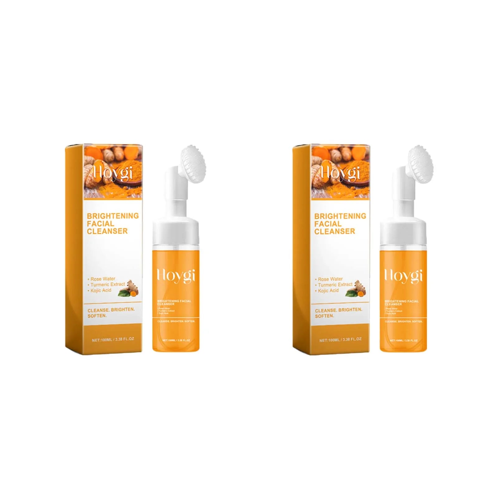 Turmeric Cleanser Deeply Cleansing Kojic Acid Blackhead Remover Skin Cleansing Oil Control Fade Acne Marks Brighten Foam Cleanse Qme 2Pcs 100ml Boxed