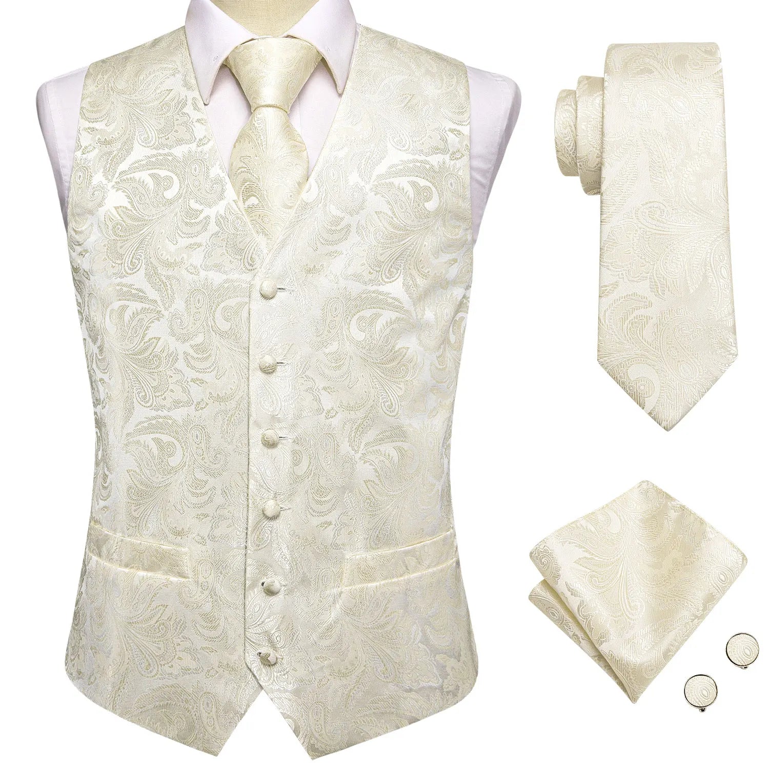Hi-tie Solid Voilet Lilac Mens Suit Vest Woven Waistcoat Tie Pocket Qme