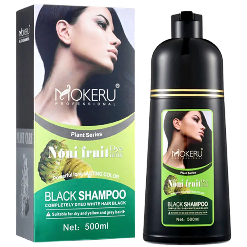 Mokeru Argan Oil Black Hair Dye Shampoo Natural Organic Long Lasting Permanent Gray Hair Color Shampoo for Women Fast Color Dye Qme Natural black