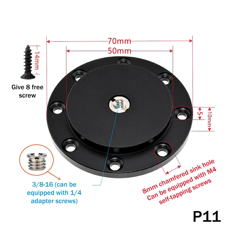 Shoe Mount Metal Plate Wall 1 4 3 Thread Tripod Adapter Holder Qme 11