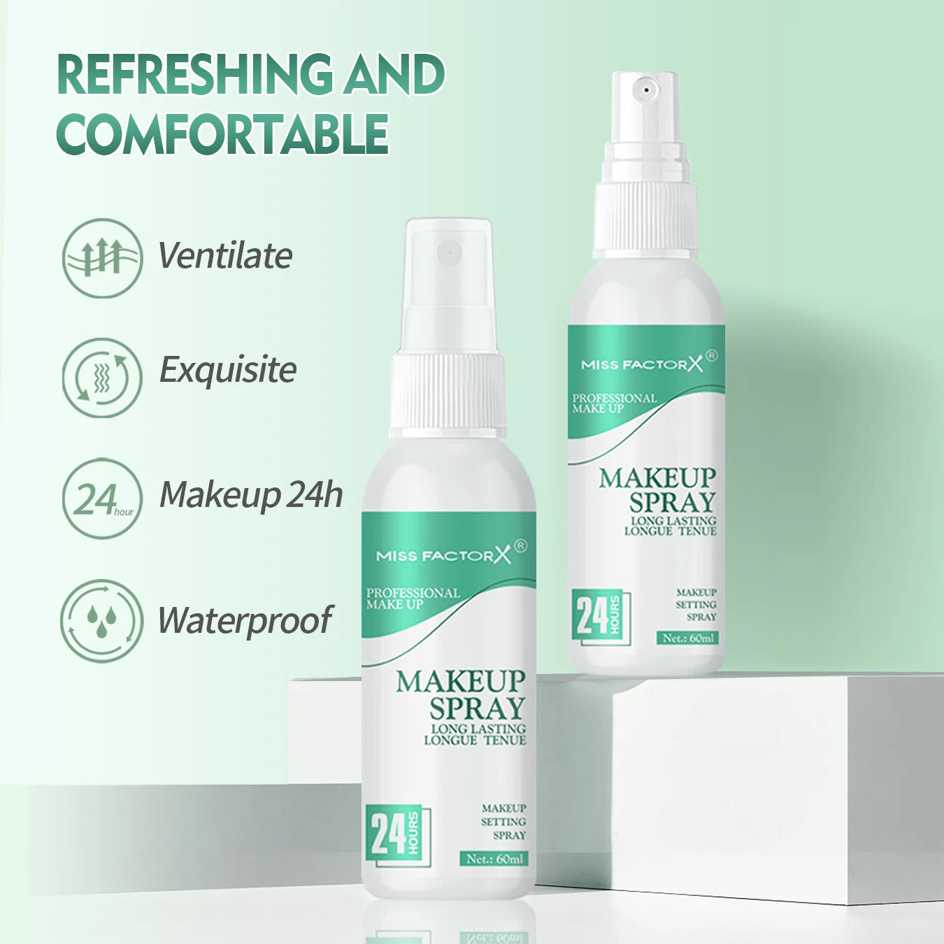 Waterproof Makeup Spray Face Set Lasting Award winning Makeup Spray Anti-smudge and Makeup Off Natural finish Qme