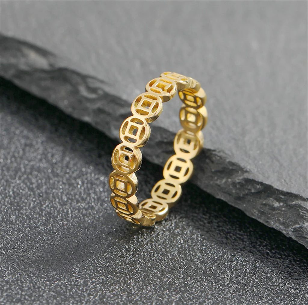 Vintage Copper Coin For Men Money Catcher Classic Versatile Hip Hop Wealth Luckly Finger Rings Jewelry Accessories Gifts Qme