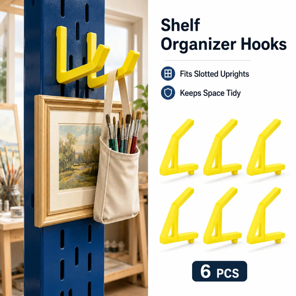 3/6/9Pcs Heavy Duty Shelf Support Hooks 10.3mm Hole Spacing Universal Auxiliary Fittings For Garage Warehouse Storage Racks Qme