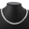 Noble Width 6MM Solid Chain 925 Sterling Silver Necklaces for Women Men Charm Fashion Jewelry Wedding Party 50/55/60cm Qme Silver 50CM 20inches