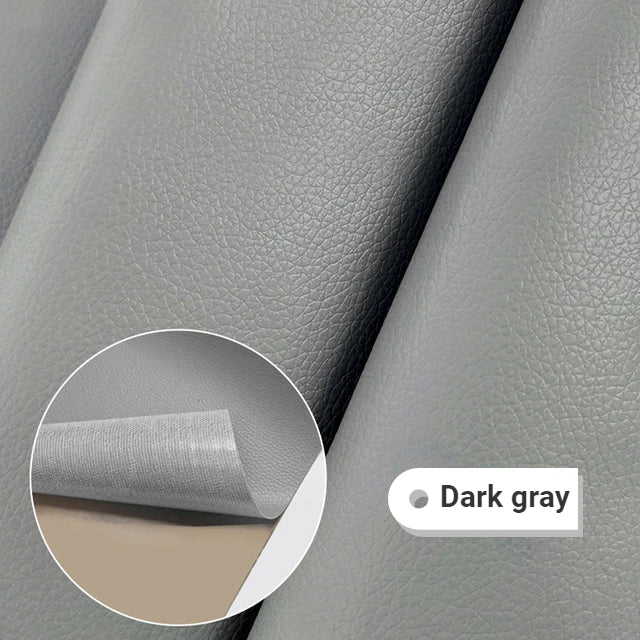 Self-Adhesive Leather Repair Patch Sofa Black PU Leather Sticker for Furniture Table Chair Clothes Car Seats Shoe Bags Fix Patch Qme Dark gray 25X30CM