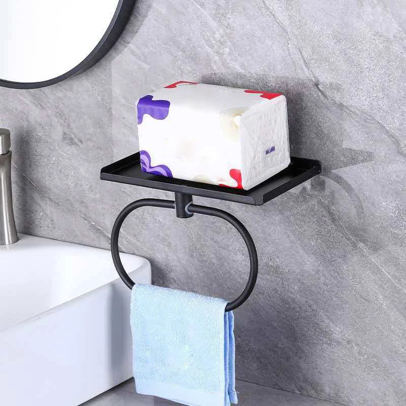 1 Storage Towel Rack Hand Bathroom Non Perforated Circular Ring Qme