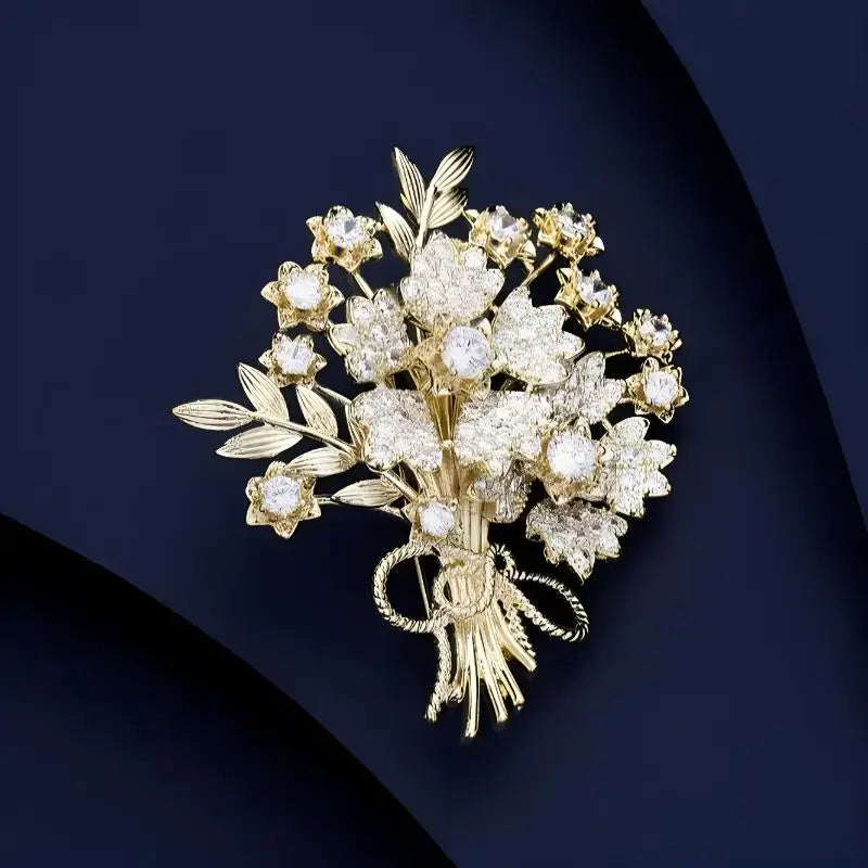 Rhinestone Money Tree Brooch, Sparkly Lucky Plant Lapel Pin Fashion Coat Clothing Jewelry Gifts for Women Qme A