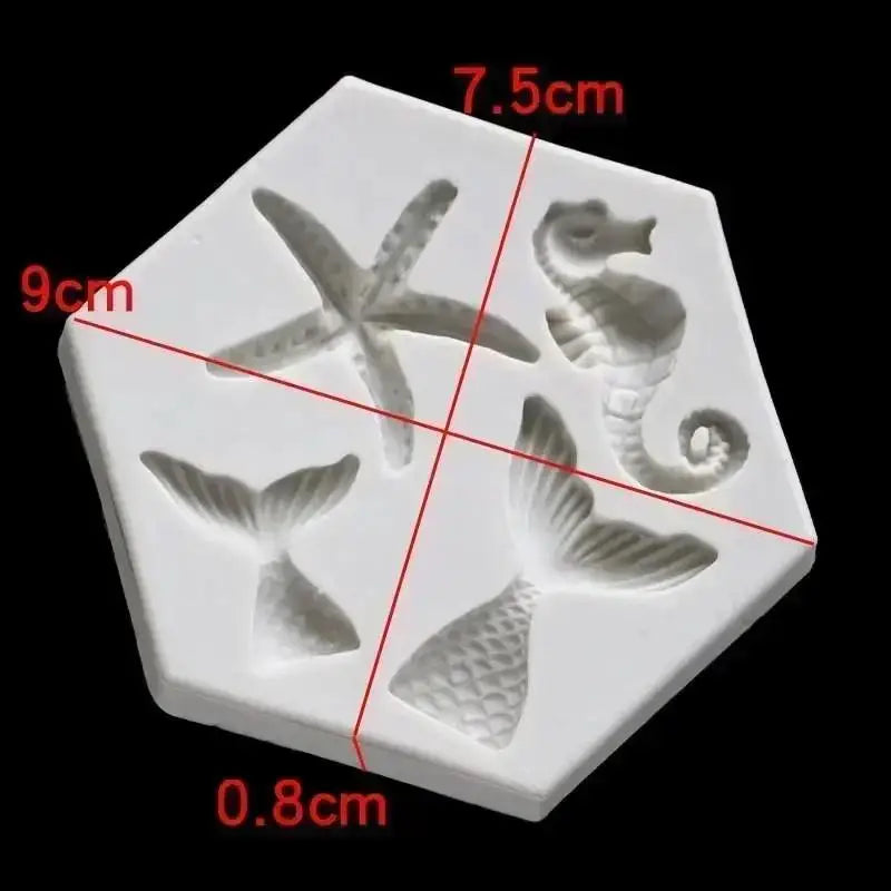Silicone Handmade Molds Mermaid Fish Tail Marine Life Fondant Qme A