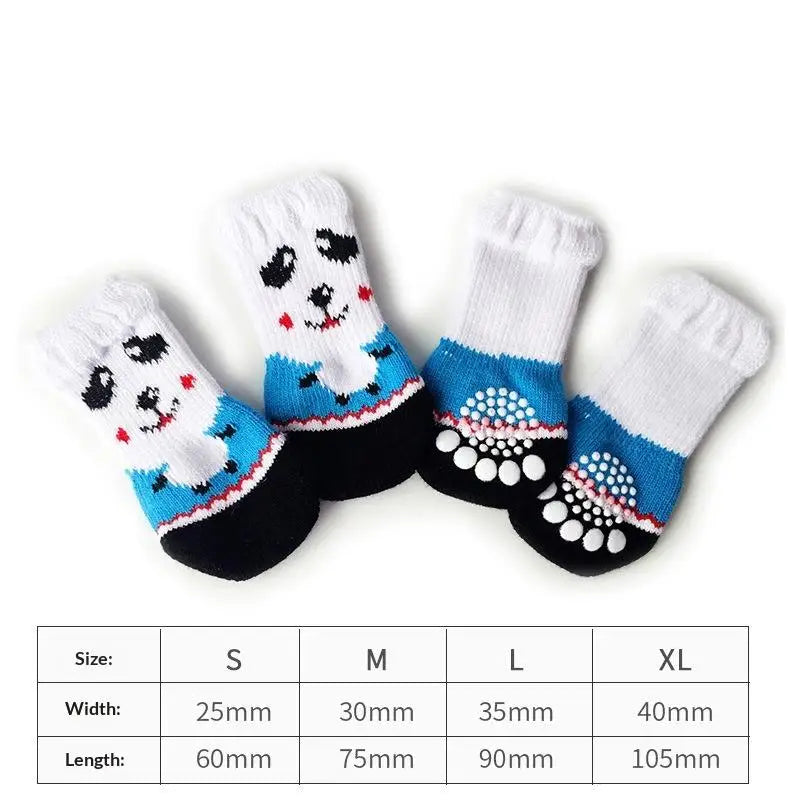 Cartoon Pet Cat Dog Floor Anti-slip Socks Prevent Scratching Dirt Qme C M