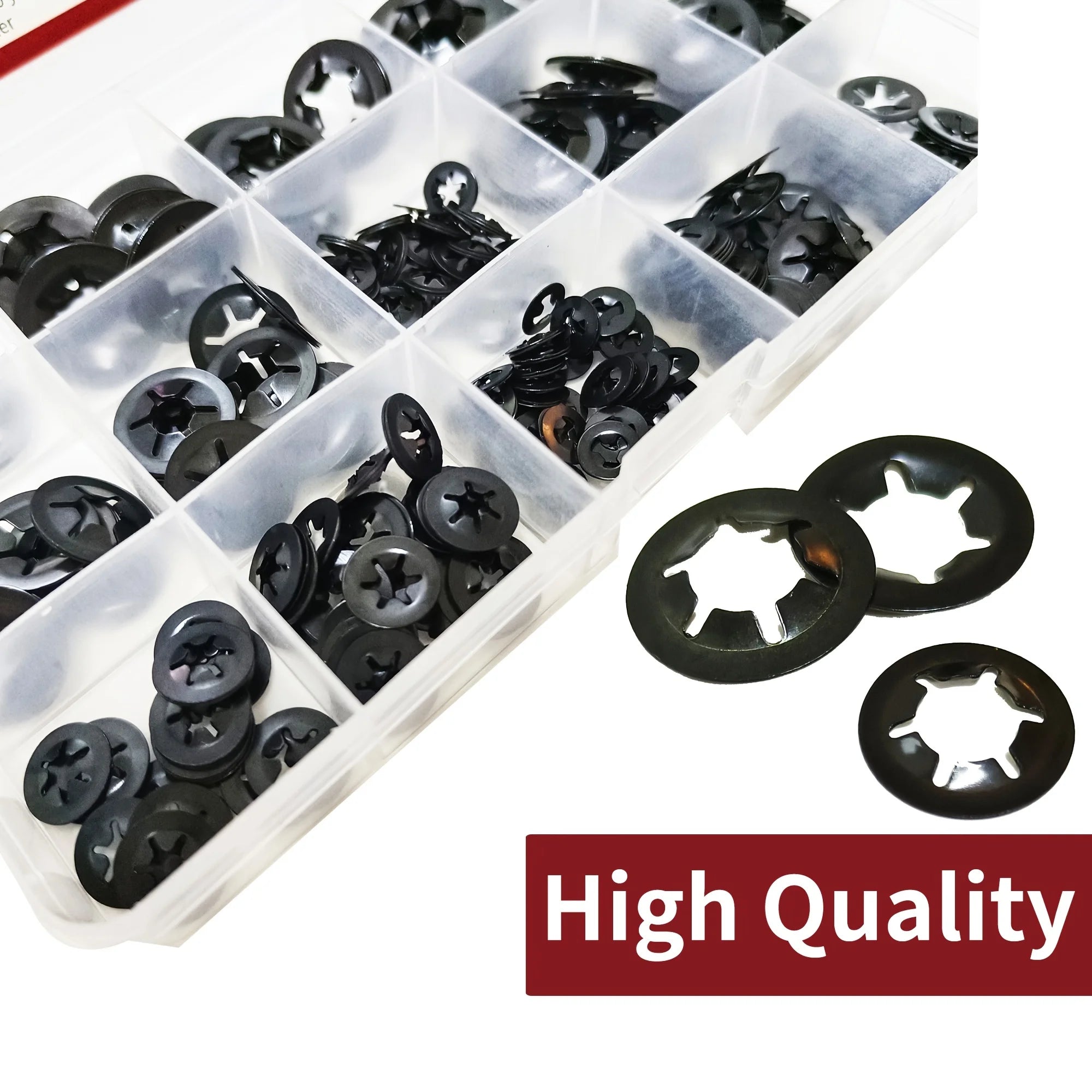 Internal tooth star lock washer, push-in quick locking fastener classification kit, decorative star-shaped lock washer Qme