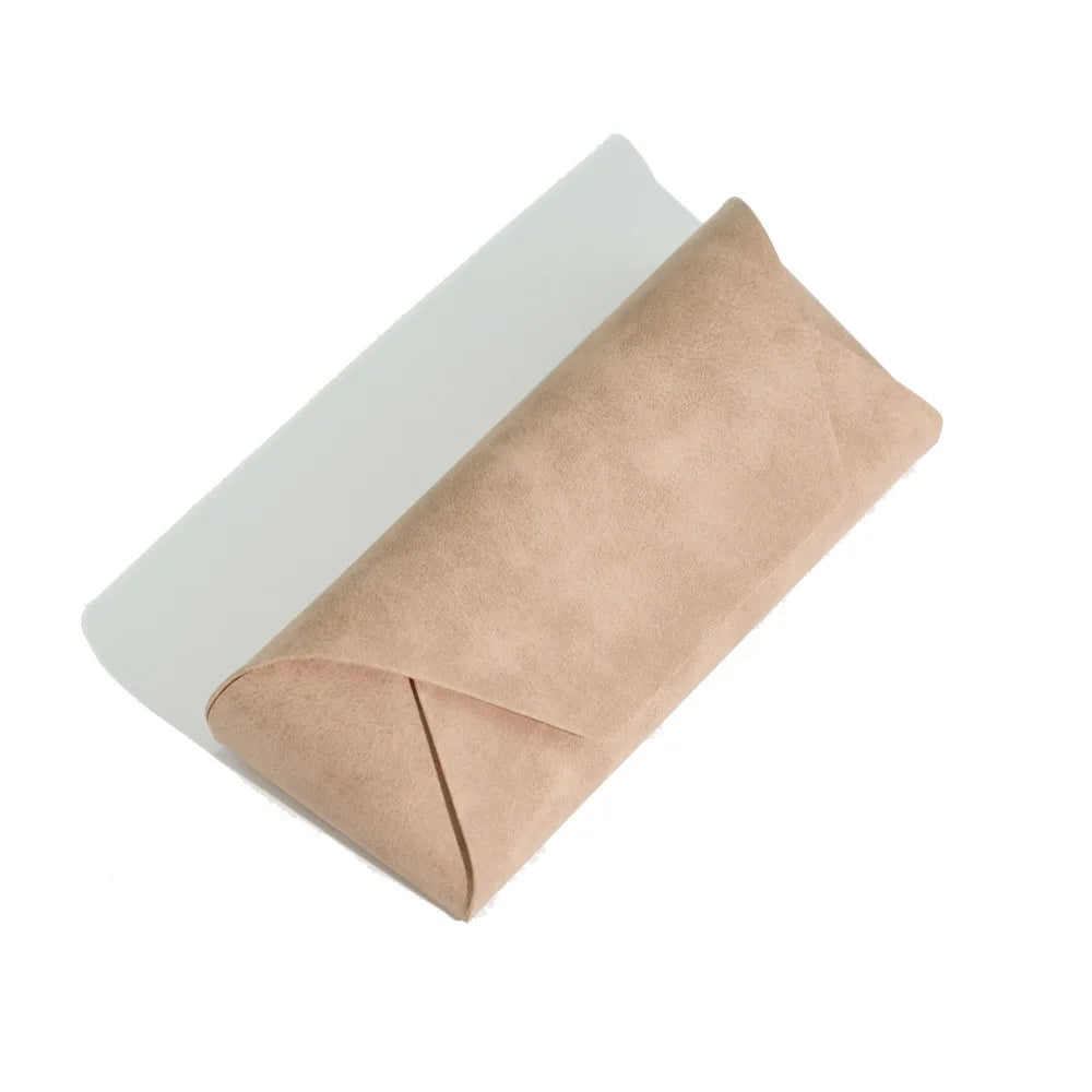 Portable Large Capacity Flocked Eyeglass Case Durable Handmade Leather Glasses Storage Pouch Lightweight Travel Eyewear Box Qme Pink