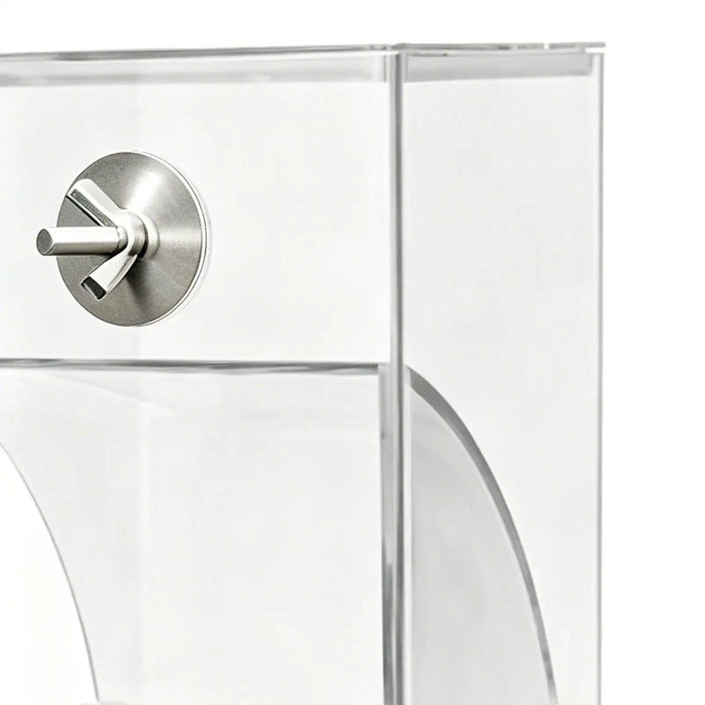 Parakeet Feeder Transparent Automatic Food Dispenser Perch Bird Cage Qme