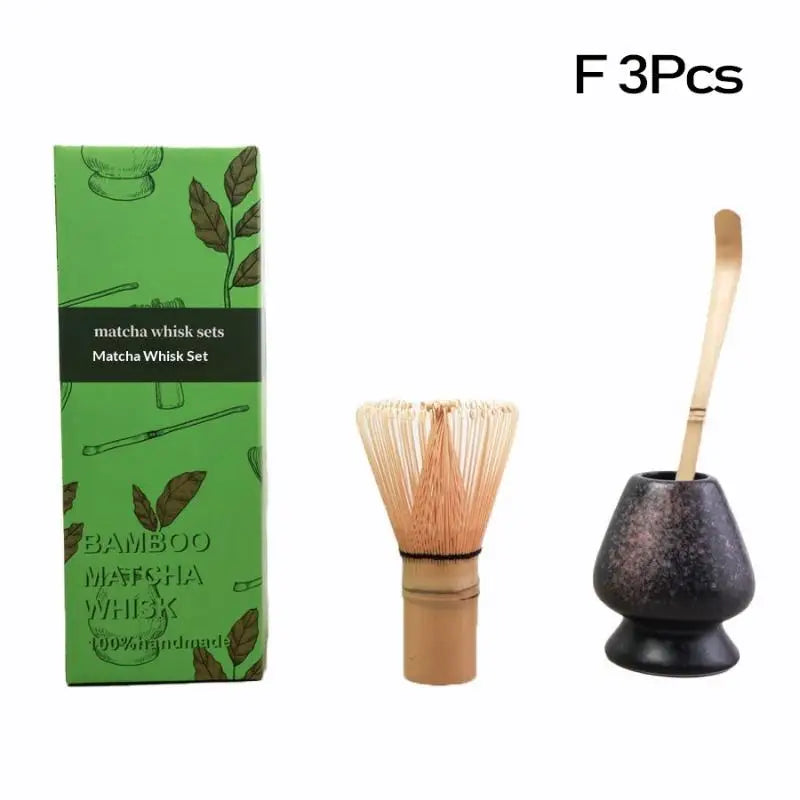 3 Japanese Matcha Tea Safe Bamboo Whisk Teaspoon Spoon Sets Indoor Qme F 3Pcs
