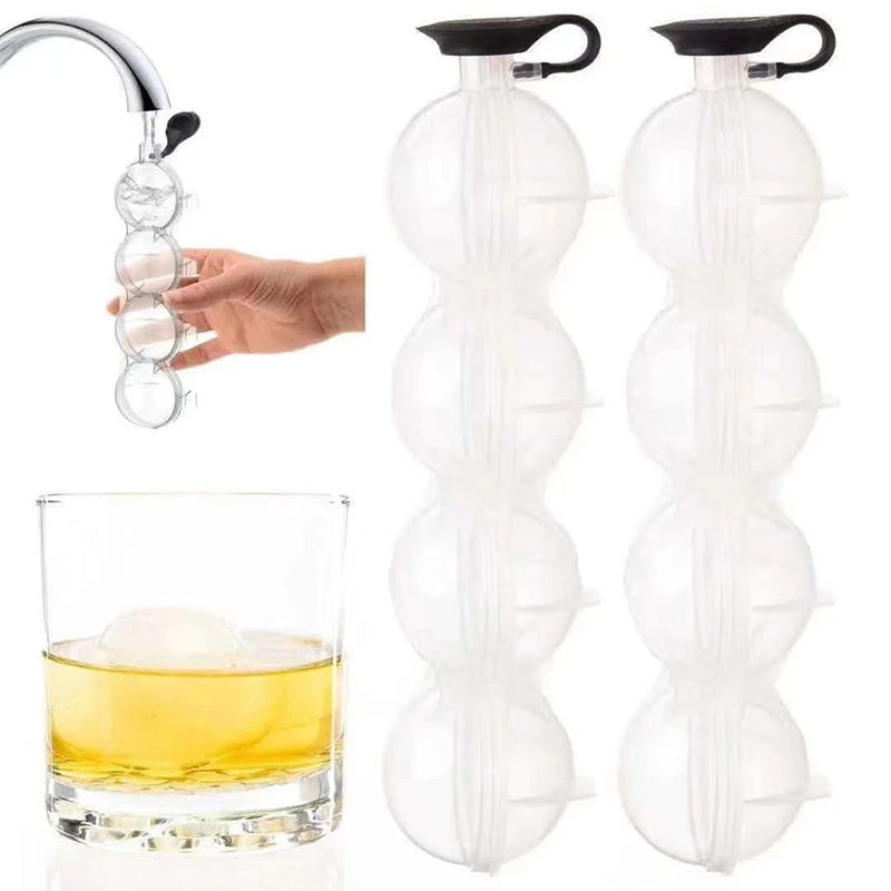 New Ice Ball Mold Ice Ball Maker DIY Ice Cream Moulds Whiskey Cocktail Sphere Round Ice Cube Mold Bar Party Kitchen Accessories Qme