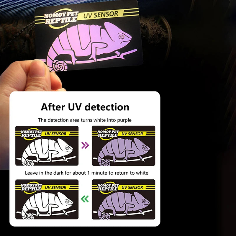 Reptile UVB Light Lamp Bulb Test Card UV Tests Paper Tester Meter Pet Supplies Turtle Ultraviolet Test Tool. Qme