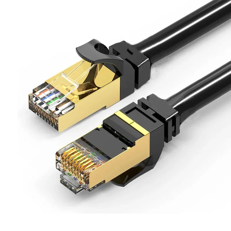CAT8 Ethernet Cable 40Gbps 2000MHz Shielded RJ45 Twisted Pair for Gaming WiFi7 High Speed Network Cable Qme