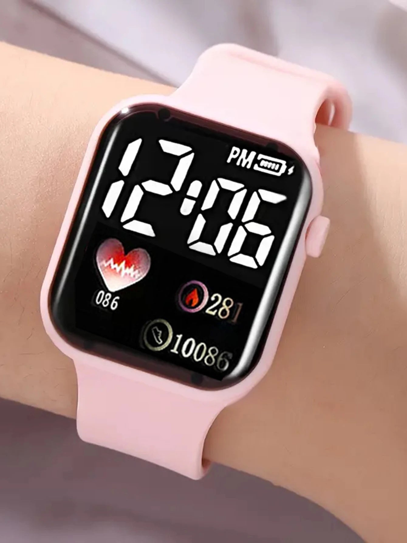 Love Pattern Electronic Watch And Butterfly Accessories Set Birthday Gift (No Box Included) Qme