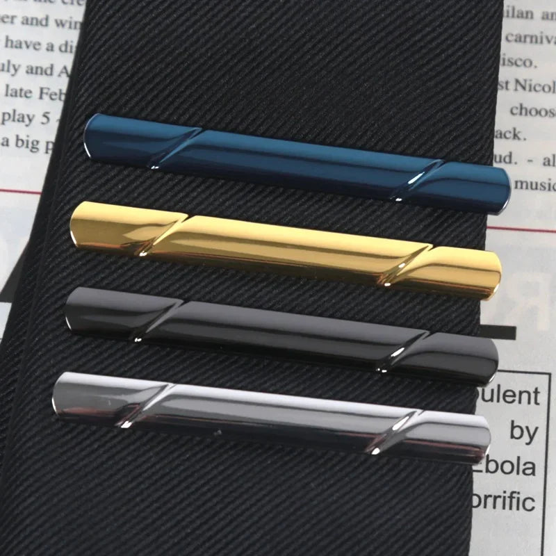Men Luxury Design Tie Clip Wedding Necktie Metal Copper Clasp Qme