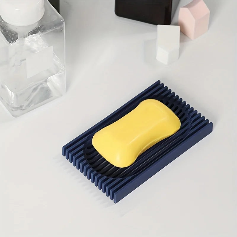 1 bathroom soft rubber drain soap box without punching holes Qme