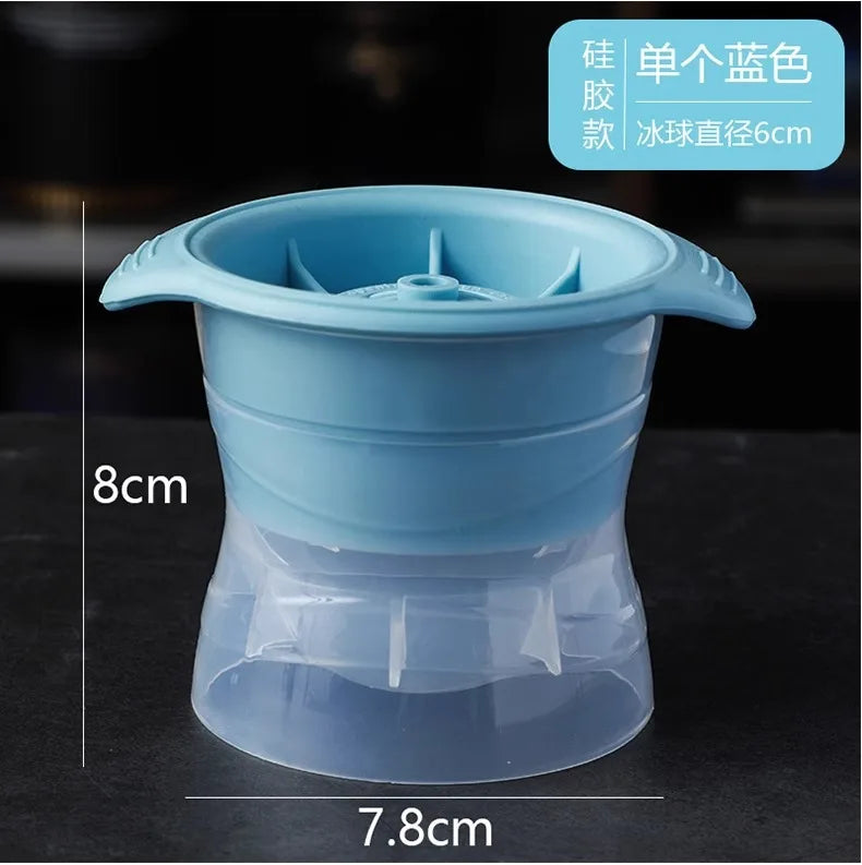 Whiskey Round Large Ice Hockey Mold Maker Kitchen Spherical Silicone Qme Blue A pair