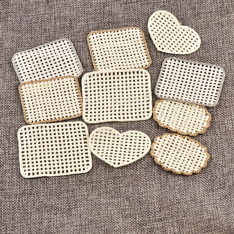 5pcs 4-6.5cm Mix Shape Embroidered Mesh Appliques For DIY Clothing Bag Decoration Patch Sewing Accessory Without Gum cp4187 Qme