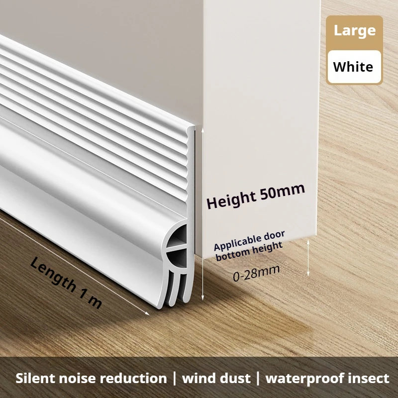 1M TPE Sliding Window Sealing Strip Self-adhesive 3-layer Thickening Windproof Door Seal Strip Soundproofing Weather Stripping Qme Large White
