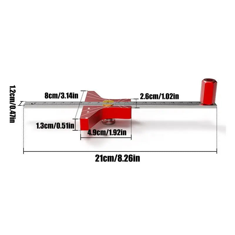 Woodworking Scriber Marking Ruler Precise Drawing Sliding Aid T Qme