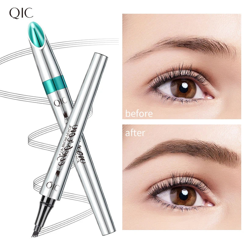 5 Colors 1PC 4 Split Tip Eyebrow Pen Waterproof Sweatproof Long Lasting Liquid Brow Pen Natural Wild Tattoo Eyebrow Makeup Qme
