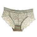 Breathable Low Waist Women's Panties Mesh Hollow Out Lace Briefs Qme Green One Size 1pc