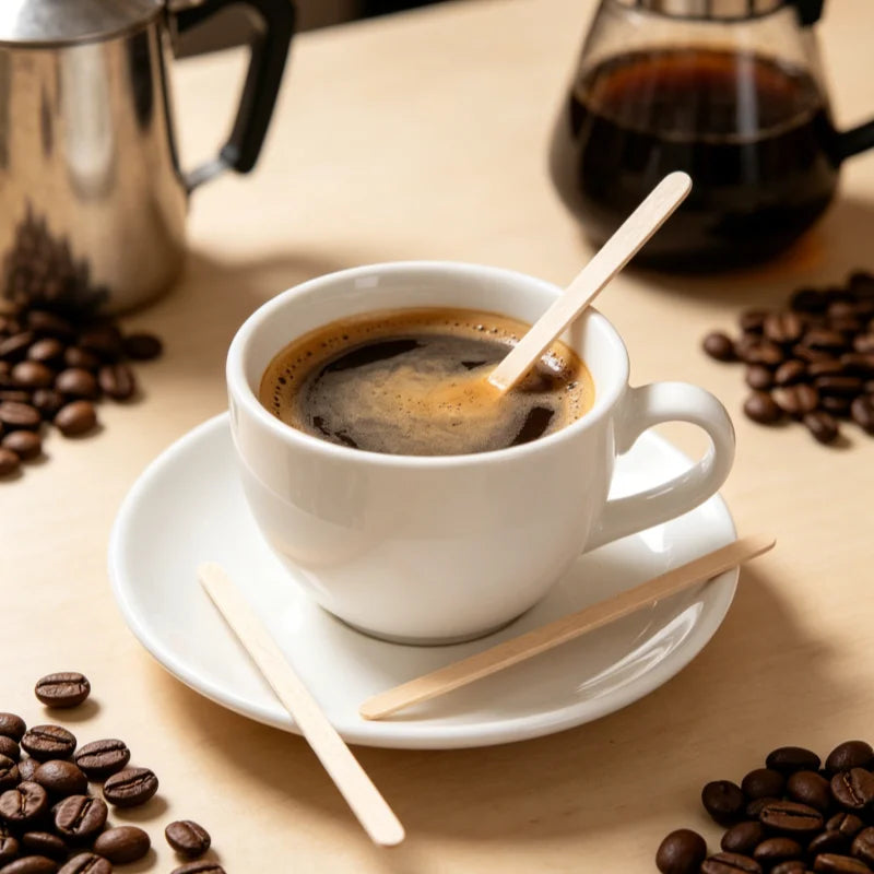 Disposable Wooden Coffee Stirrers Natural Wood Beverage Stir Sticks Qme
