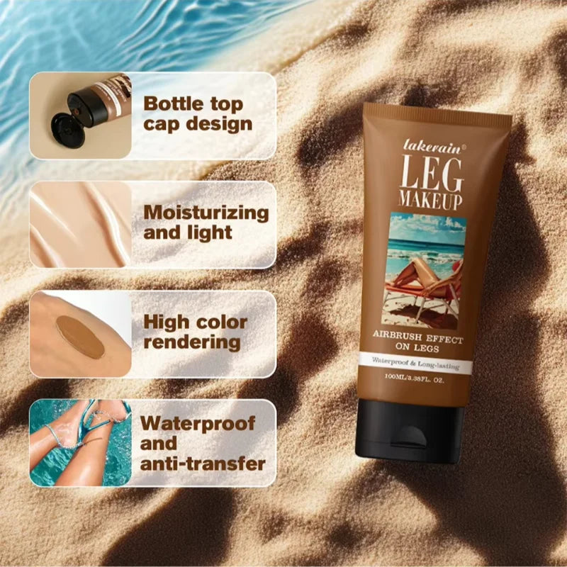3 Colors Leg Body Makeup Foundation 30/100ml Waterproof Long Lasting Anti-Transfer Concealer Even Skin Tone Body Tanning Cream Qme