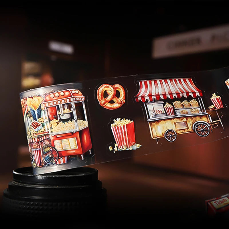 4 Rolls Vintage American Cinema Theme Washi Tape, Ideal for Scrapbooking, Gift Wrapping, Journal Decor & More Qme